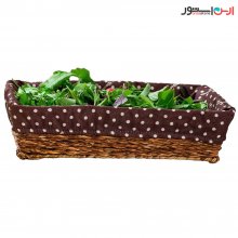 Rectangular wicker bread and vegetable basket